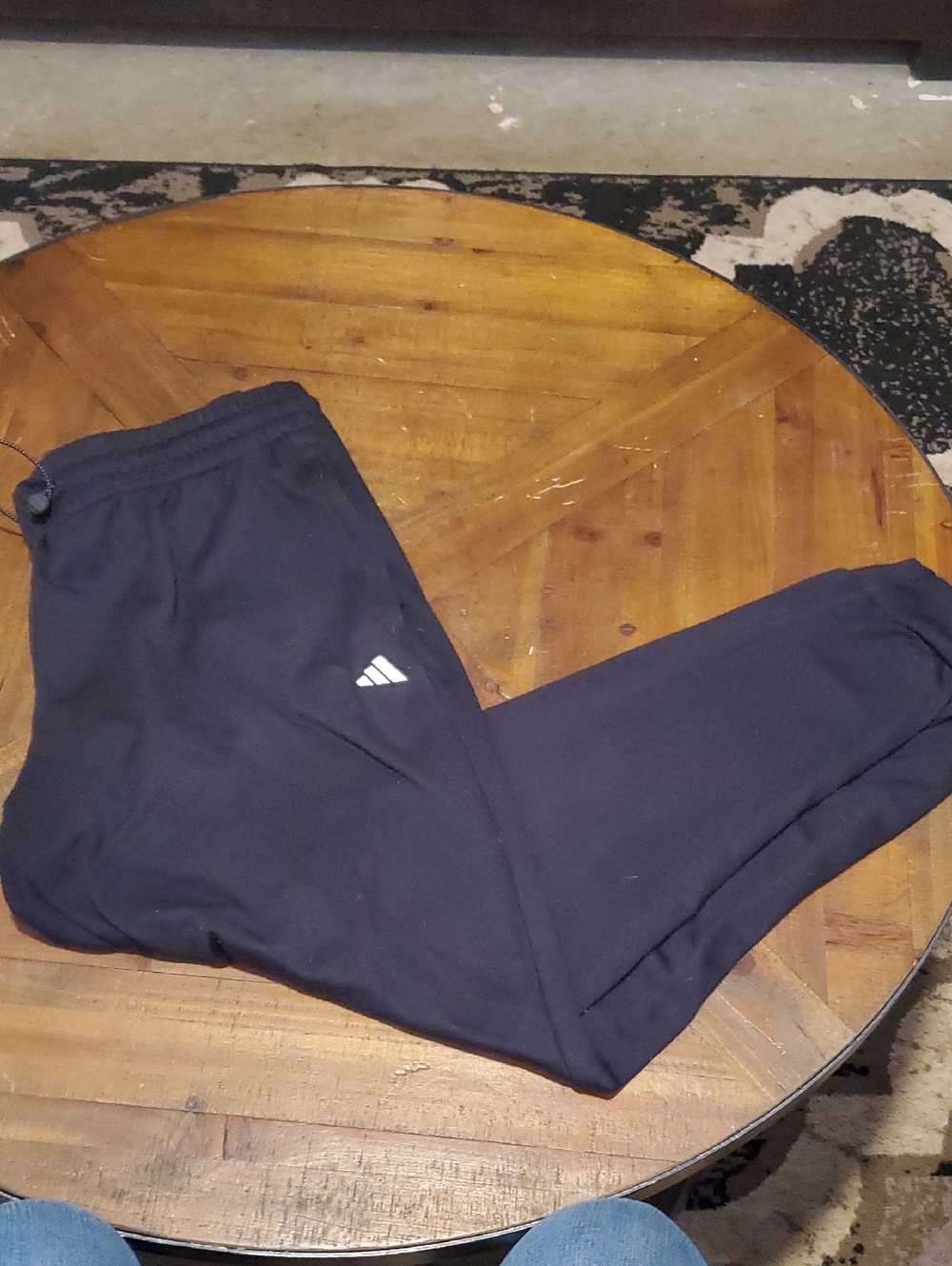 adidas Black Men's Jogger Sweatpants with White Logo